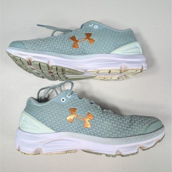 Under Armour Womens Shoes Size 7 Green Charged Gemini Running 3026500-300 - Picture 5 of 9